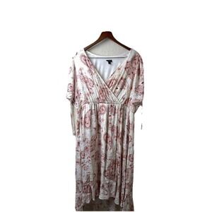 Torrid Paisley Floral Midi Dress 2X  Bohemian Ruffles Lined Swiss Dots Bloomcore